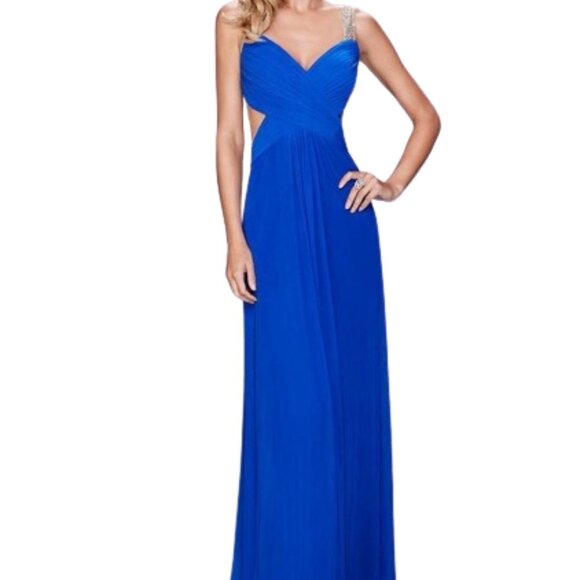 NWT La Femme 22304SC Prom Dress Blue Size 8 - Picture 1 of 6